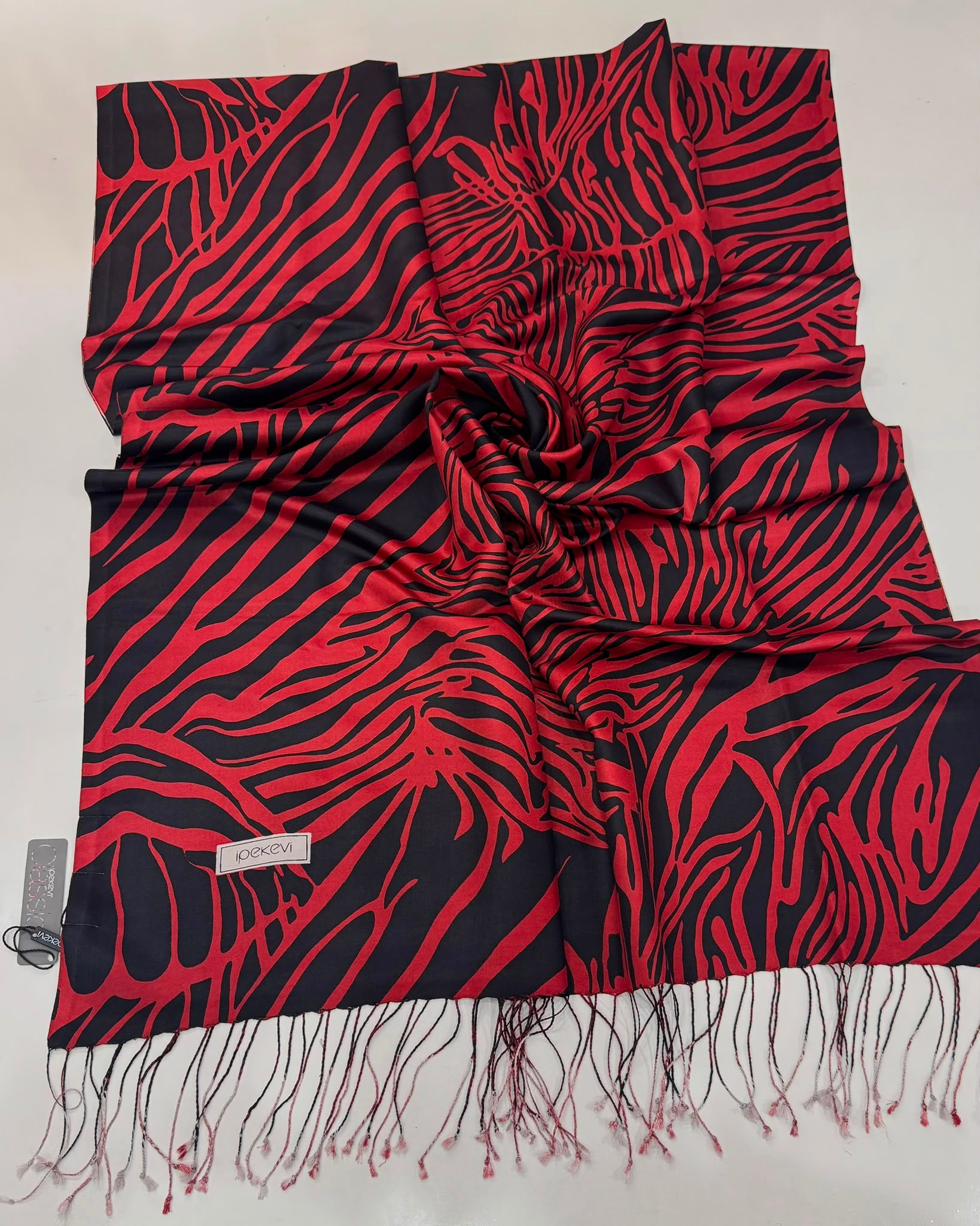 İPEKEVİ ZEBRA DESENLİ İPEK ŞAL