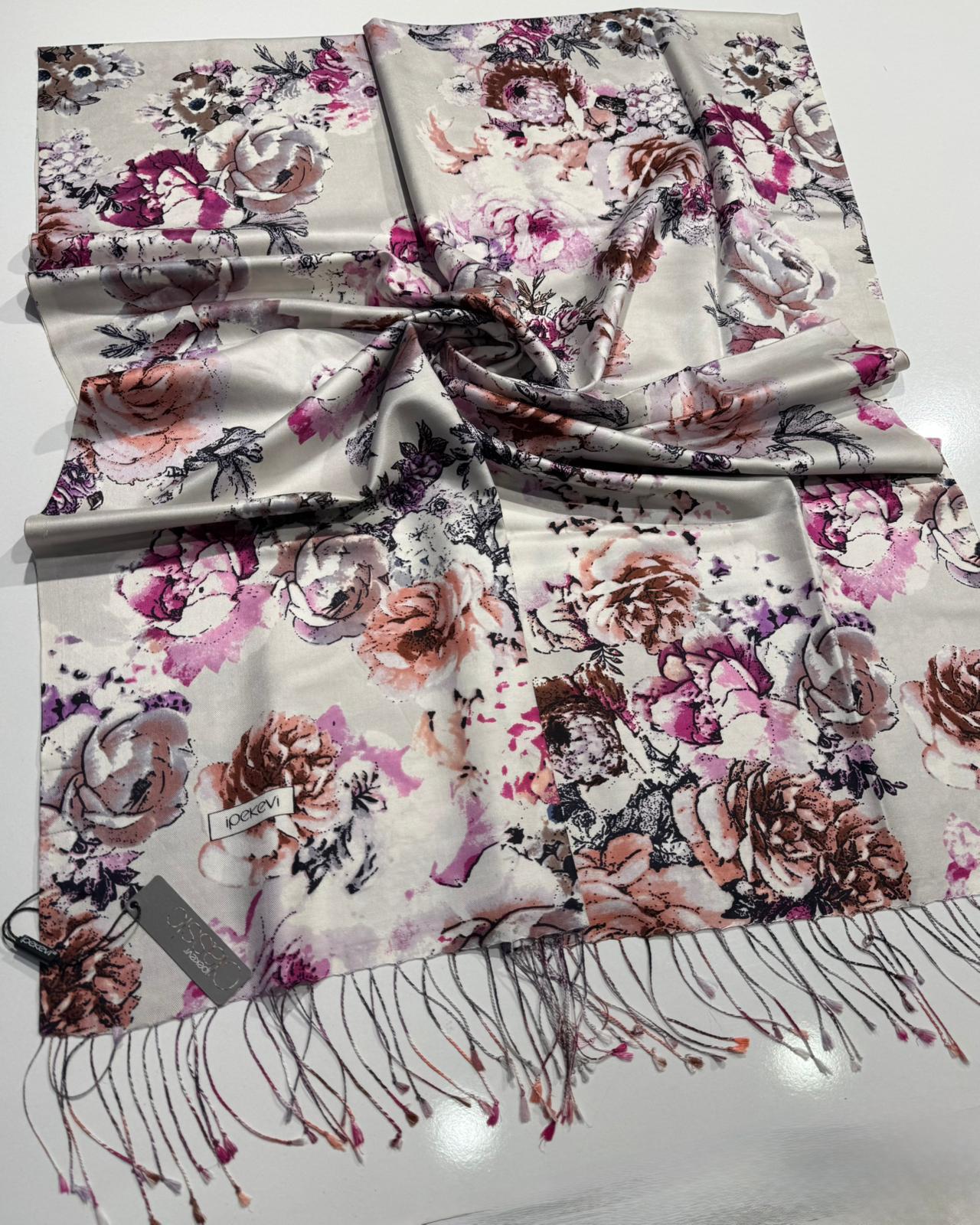 İPEKEVİ GÜLDERYASI GÜMÜŞ FUŞYA ŞAL