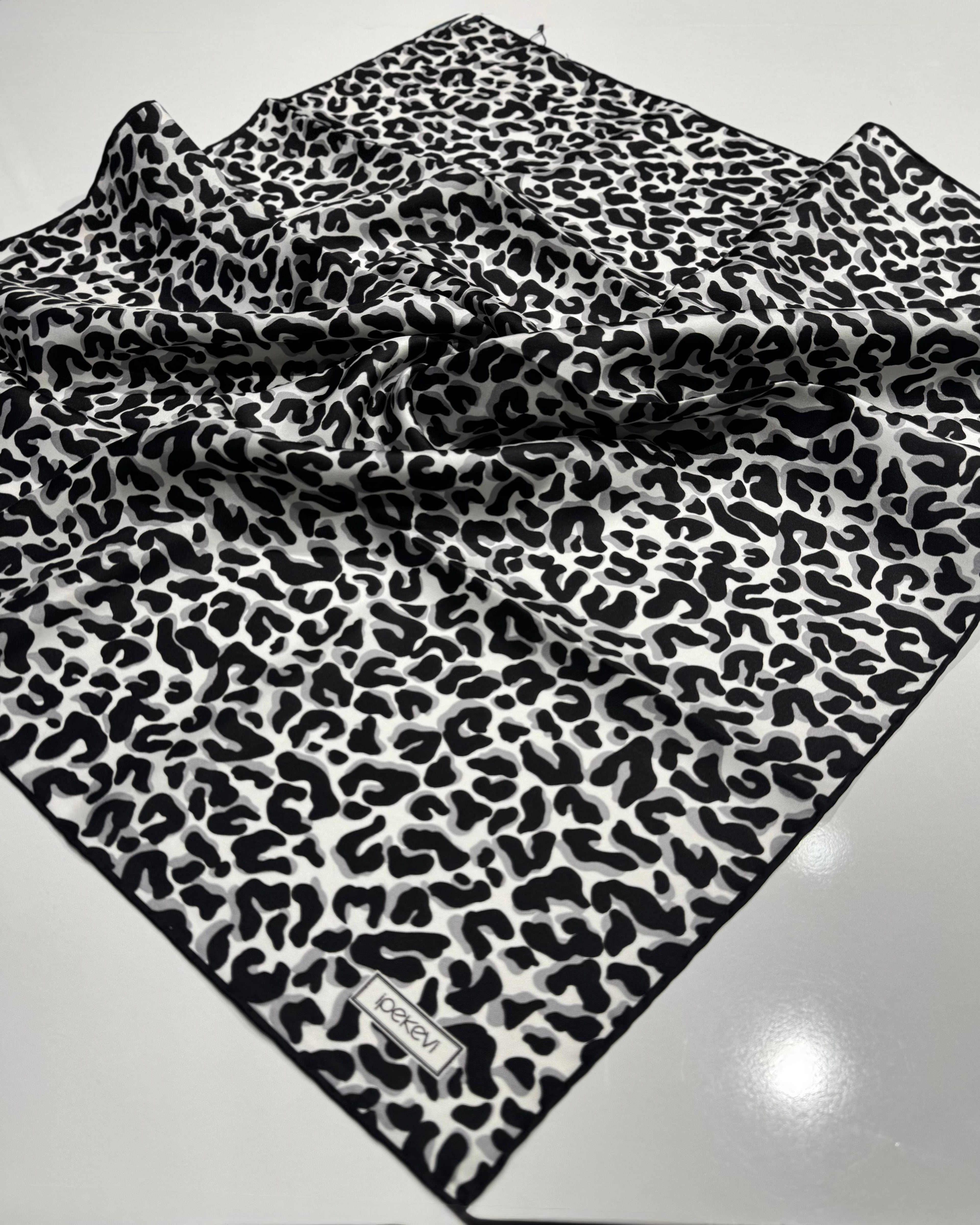 İPEKEVİ LEOPAR DESEN TWİLL İPEK EŞARP